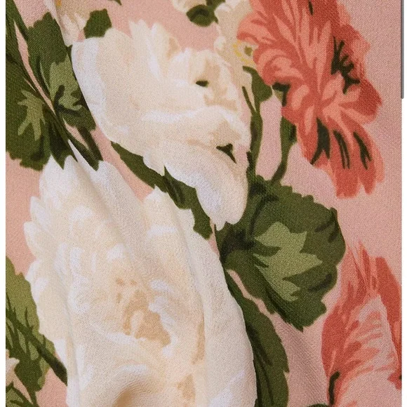 Reformation Raya OTS Midi Dress in Rose Garden 0 NWT - Picture 7 of 14